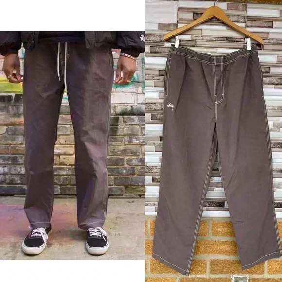 Stussy Nylon Folsom Beach Pants medium Grape - Picture 1 of 17